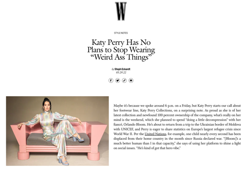 WMagazine - Katy Perry Has No Plans to Stop Wearing “Weird Ass Things