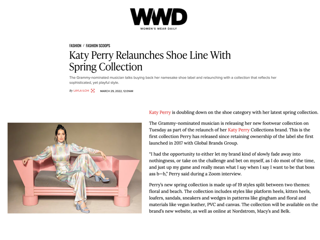 WWD - Katy Perry Relaunches Shoe Line