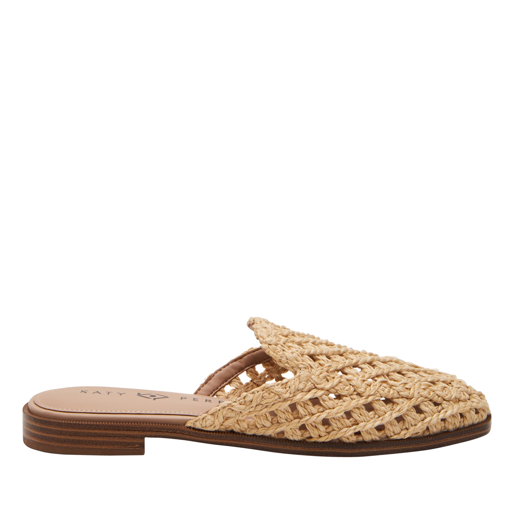 Tan fashion mule slides