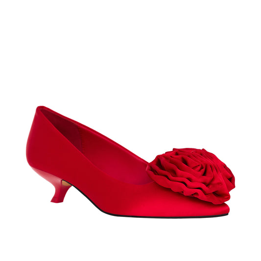 THE MICRO HEEL FLOWER in red