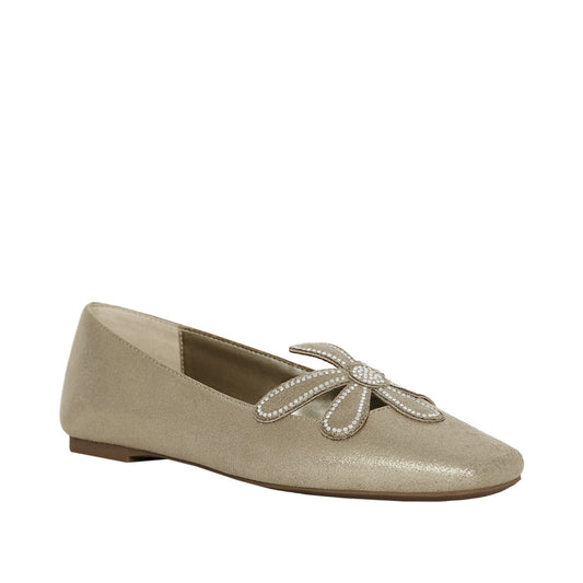 THE EVIE DAISY FLAT gold