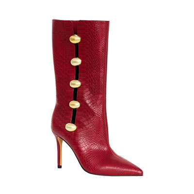 THE REVIVAL ORNAMENT BOOT in cranberry