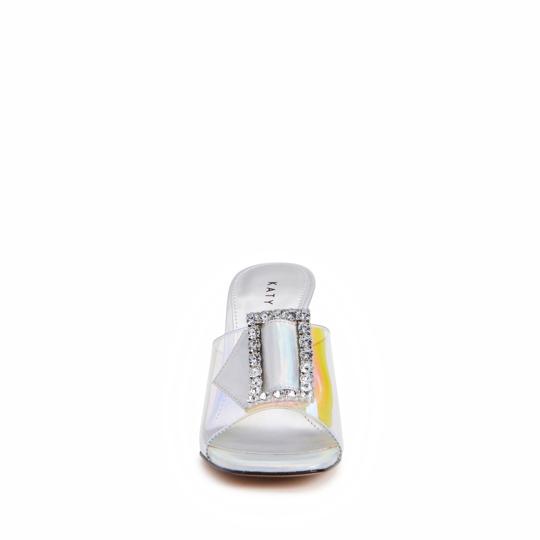 Iridescent buckle sandals sales